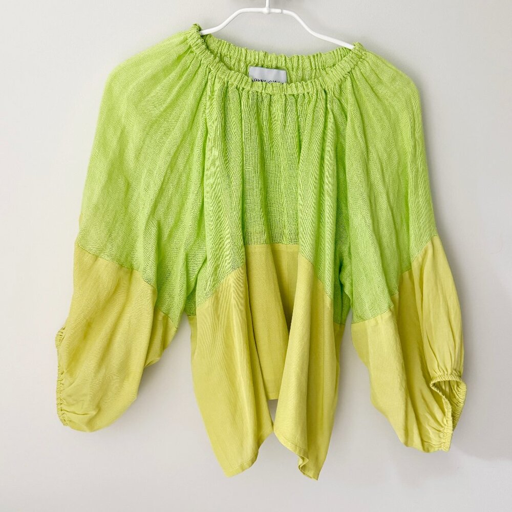 NIKKI CHASIN Green and Yellow shirt